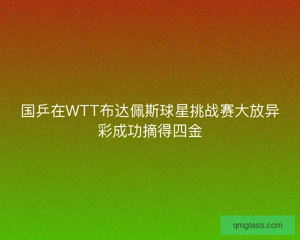 国乒在WTT布达佩斯球星挑战赛大放异彩成功摘得四金